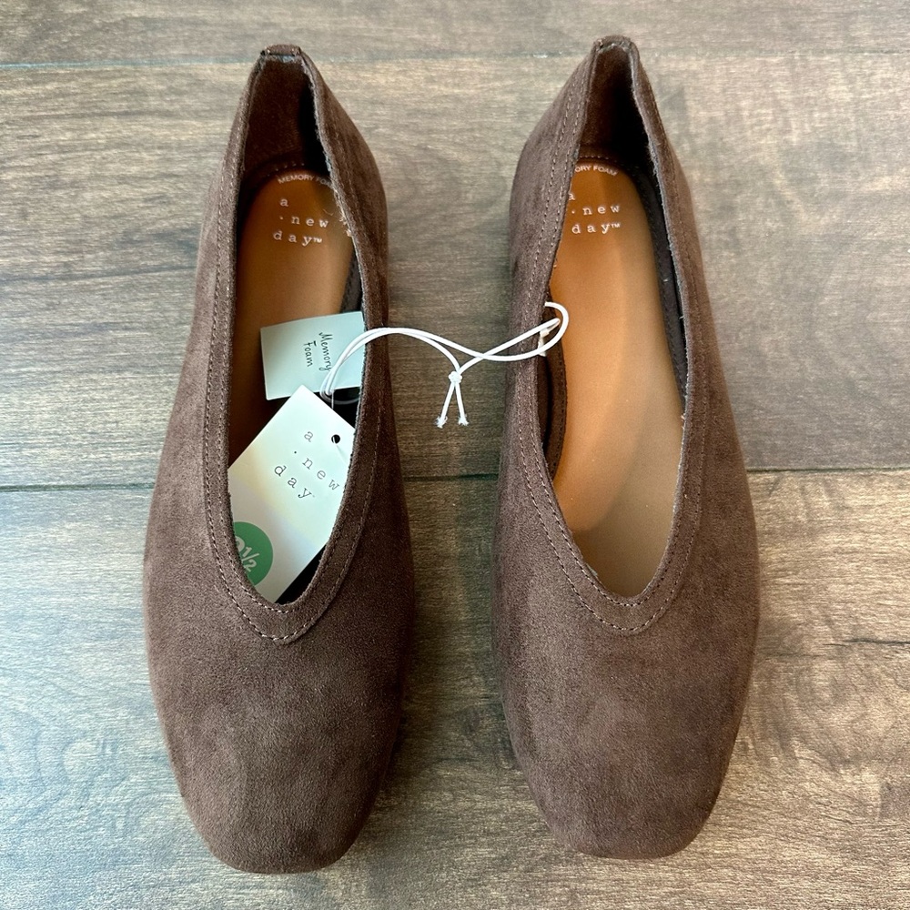 A New Day NWT Sammie Memory Foam Brown Ballet Flats - Women’s Size: 8.5